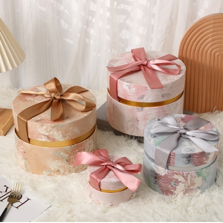 Custom Logo Circle Bbox Packaging Wedding Gift Paper Box 
