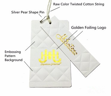 Luxury Paper Hang Tag of gold foil logo
