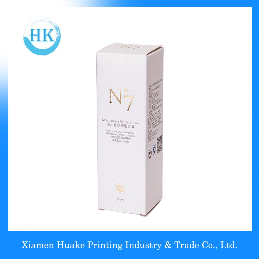 White long corrugated makeup paper box with hot-stamping