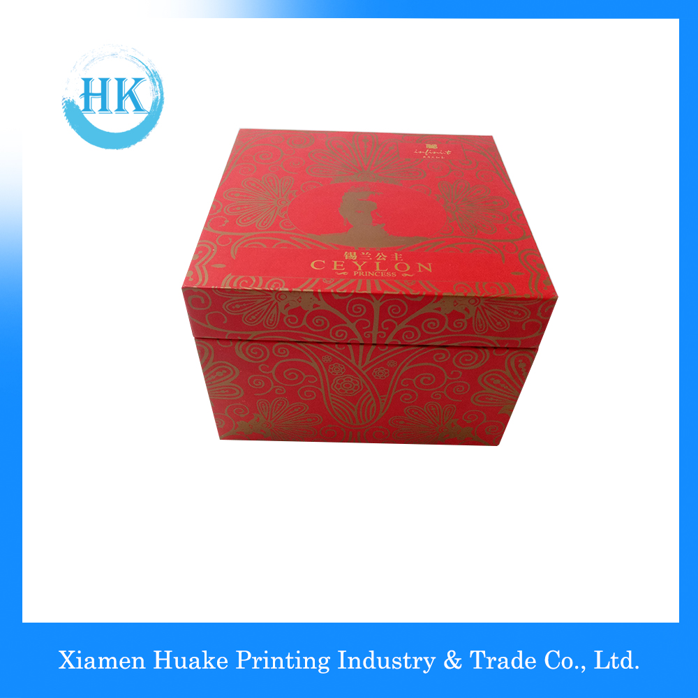 Red Rigid Display Packaging Box With Ribbon