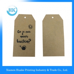 Huake Printing Etiqueta colgante de papel kraft con impresión en negro