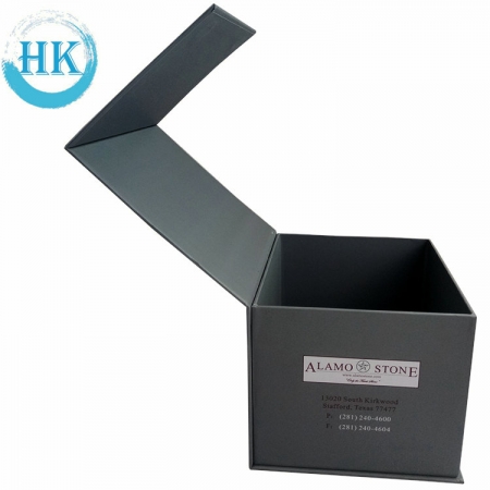 Caja de presentación de lujo con cubierta de tarjeta gris con hebilla magnética 