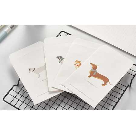 Puppy Animal Cartoon Letter And Money Mailing Envelope Custom Print Kraft Paper 