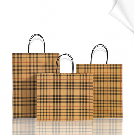 Luxury Shopping Gift Paper Packaging Bag With Logo Black Kraft Paper Bag 