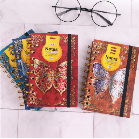 Cheap Bulk Spiral Notebooks Journal Diary For Girls UV Embossed Logo Butterfly 